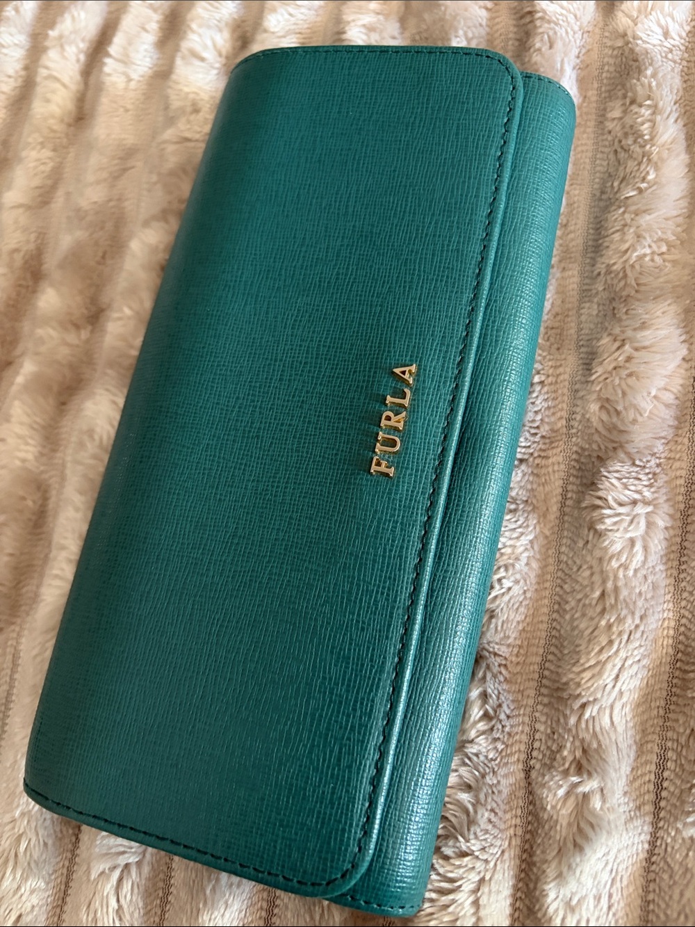Furla Teal Saffiano Teal Wallet